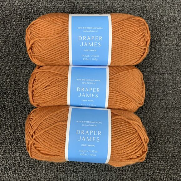 Draper James Other - Lot Of 3 Draper James Cozy Wool Leather Brown Merino Wool & Acrylic Yarn New